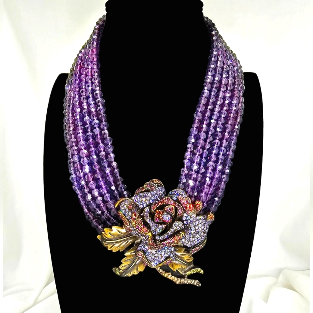 Heidi Daus Purple Rose Necklace